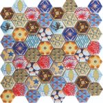 TM 025 Mozaic din sticla format hexagonal