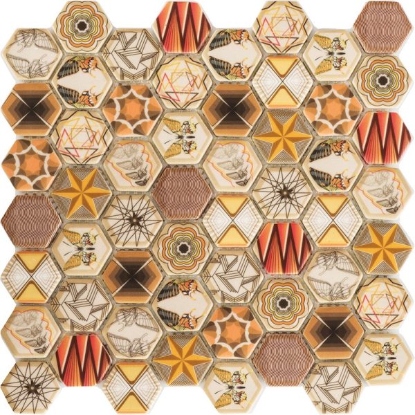 Rug Rich man Datum TM 118 Mozaic din sticla format hexagonal – Top Mosaic