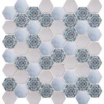 TM 128 Mozaic din sticla format hexagonal