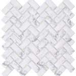TM 132 Mozaic din sticla printat digital Carrara Chevron